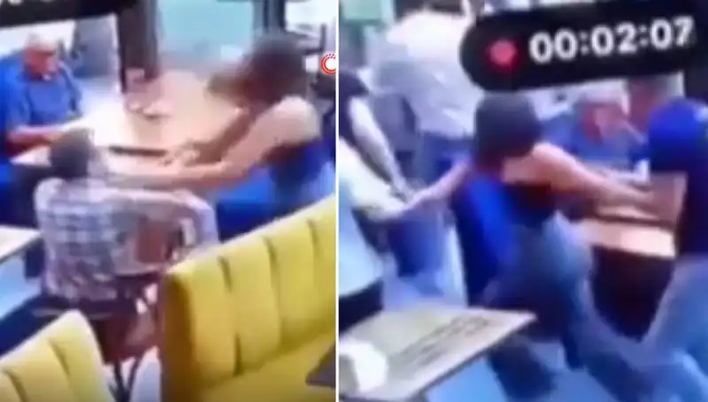 Garsona Tokat Atan Müşteri, Restoran Çıkışında Tekme Tokat Dayak Yedi